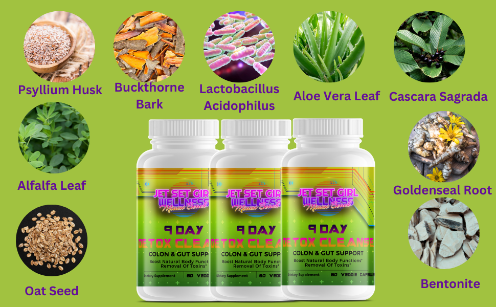 Healthy Gut 9 Day Detox Herbal Cleanse Gut & Colon Healthy Support, Goodbye Bloat 60 Count