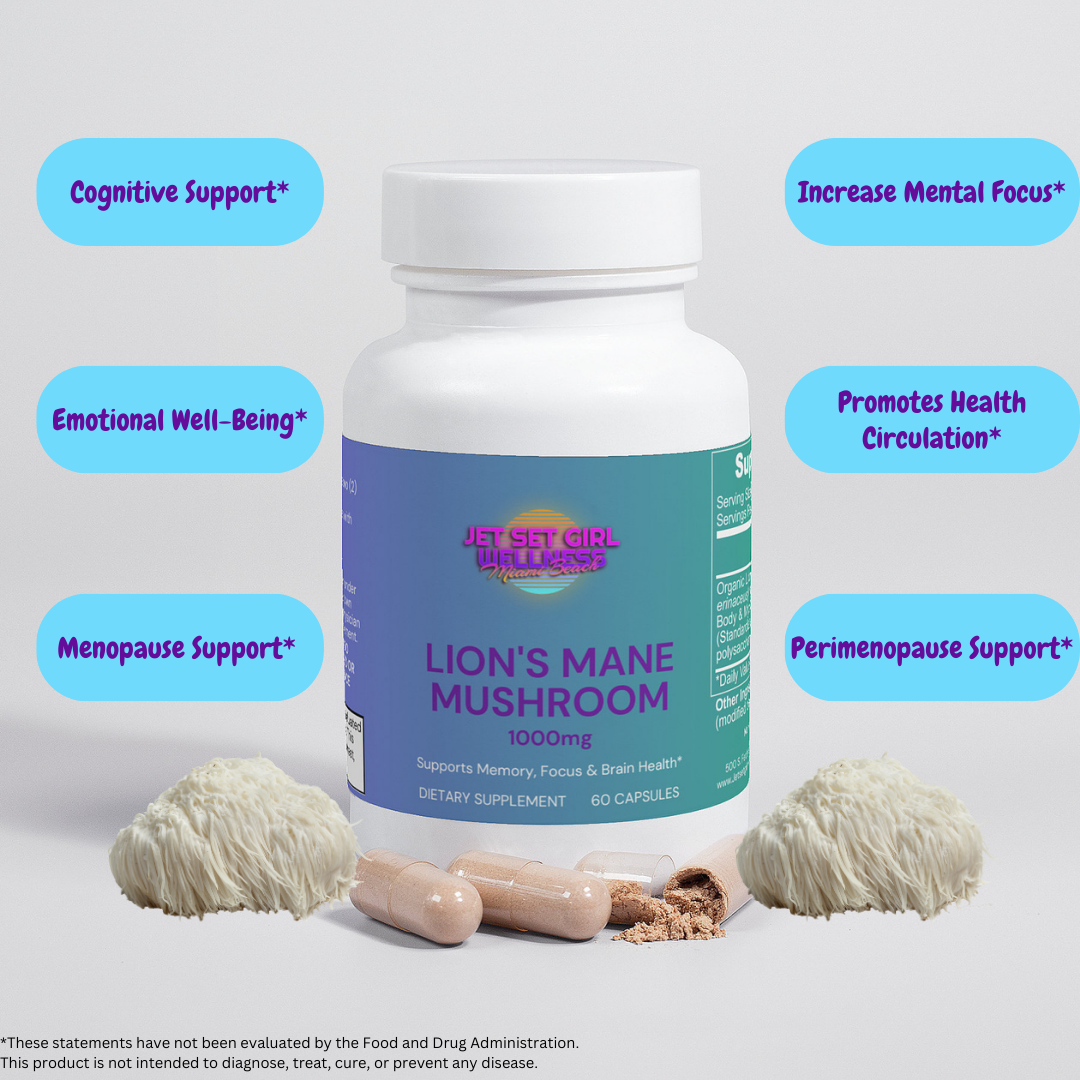 Meno Wellness Lion's Mane Mushroom Menopause and Perimenopause Brain Support, 60 Count