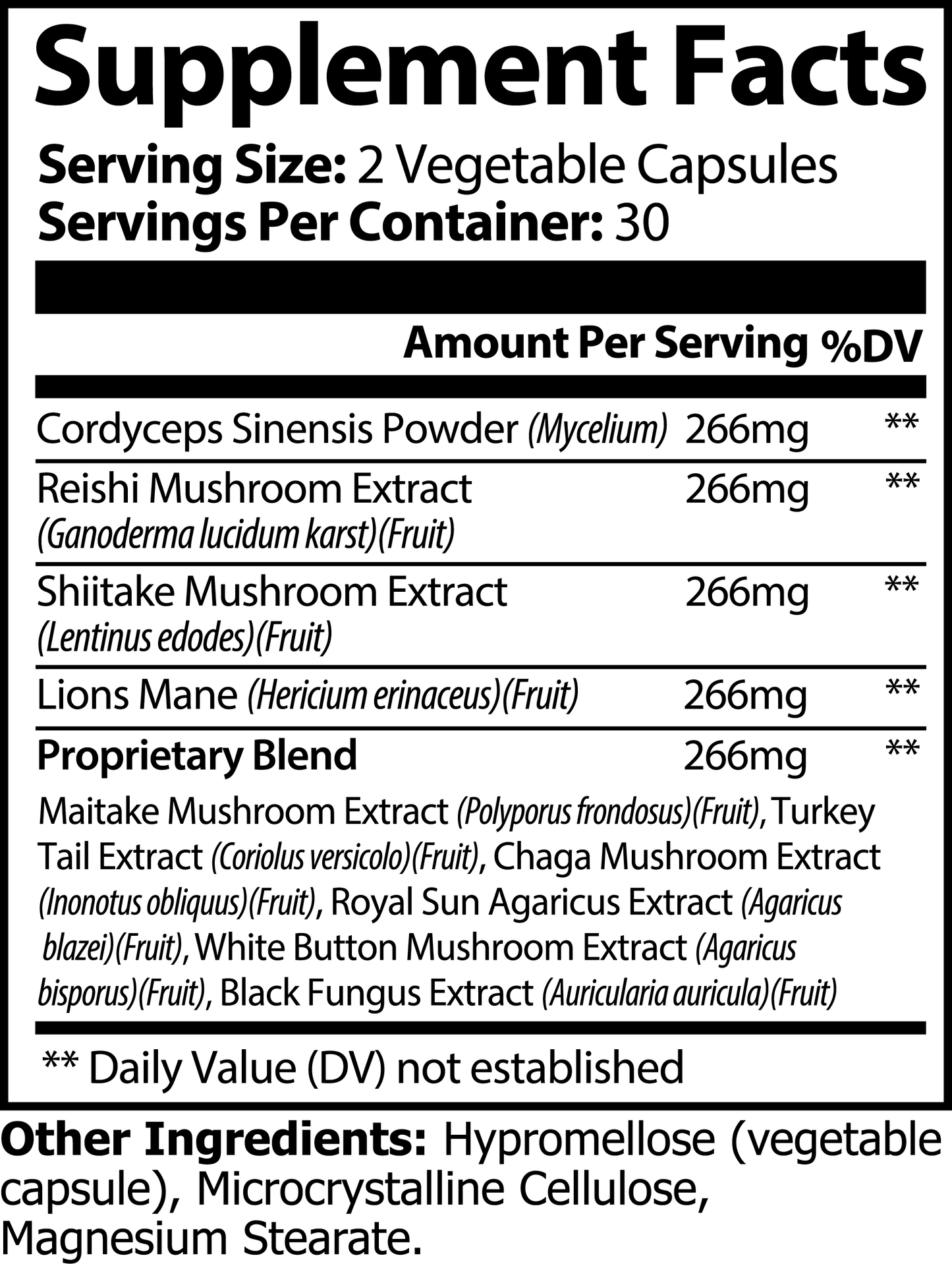 Neuro Mushroom Supreme Immunity, Brain, Focus, Energy Support, 60 Count
