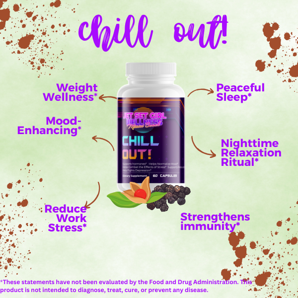 CHILL OUT! Organic Ashwagandha & Black Pepper, Natural Stress & Cognitive Support, 60 Count