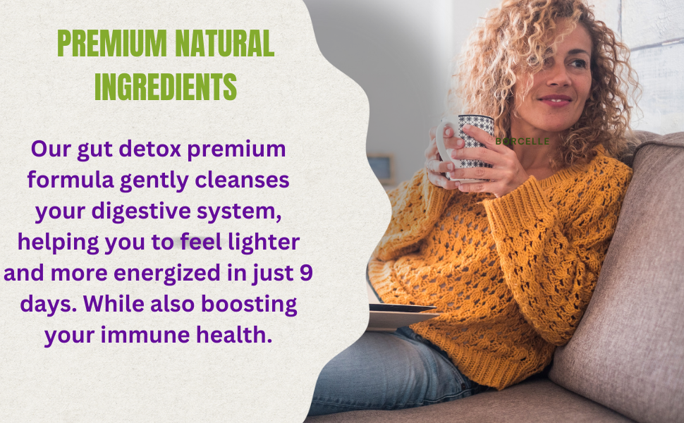 Healthy Gut 9 Day Detox Herbal Cleanse Gut & Colon Healthy Support, Goodbye Bloat 60 Count