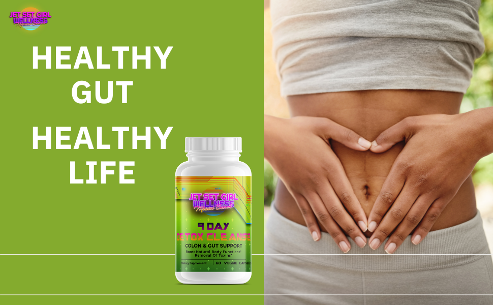 Healthy Gut 9 Day Detox Herbal Cleanse Gut & Colon Healthy Support, Goodbye Bloat 60 Count