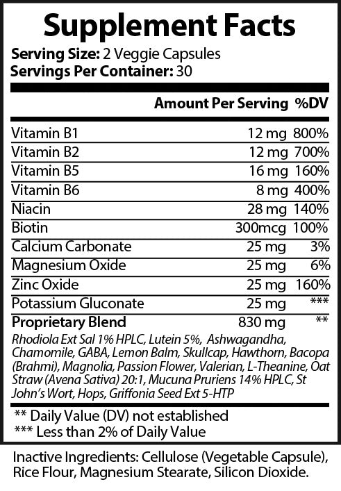 SERENITY Botanicals and Herbs for Natural Mood & Sleep Support, 60 Count