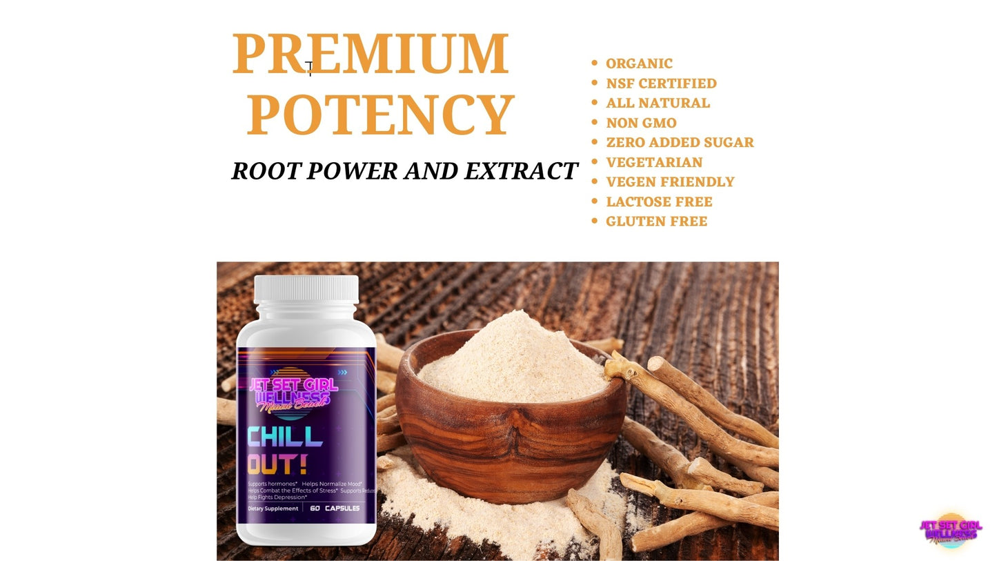 CHILL OUT! Organic Ashwagandha & Black Pepper, Natural Stress & Cognitive Support, 60 Count