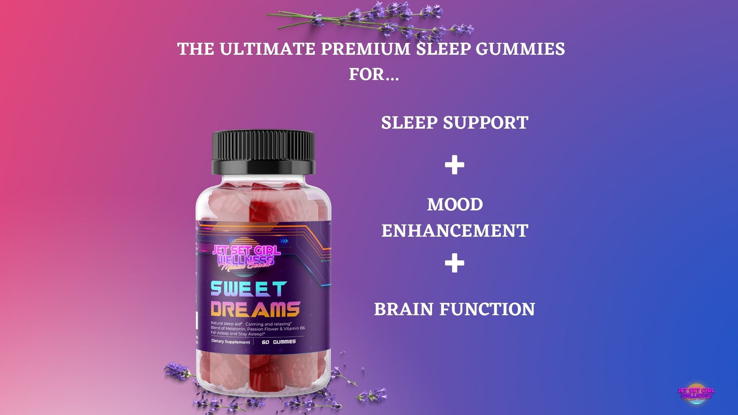 SWEET DREAMS Premium Sleep Gummies, Melatonin and Natural Botanicals and Herbs, 60 Count