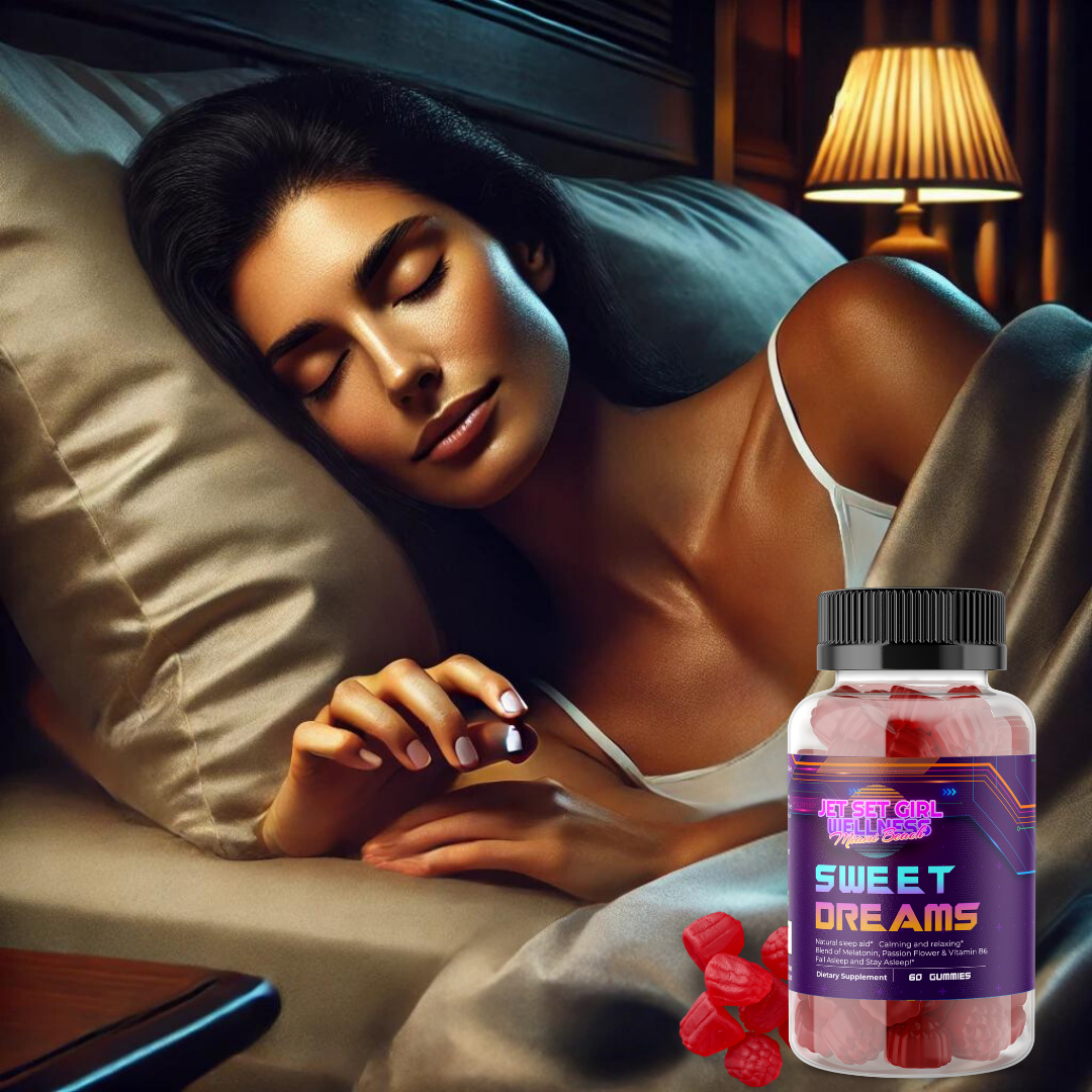 Gomitas para dormir de primera calidad SWEET DREAMS, melatonina y hierbas y extractos botánicos naturales, 60 unidades